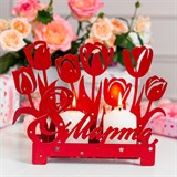 Подсвечник Тюльпаны декоративный из металла - фото 241575