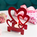 Подсвечник Сердечки подарочный из металла - фото 241606