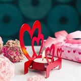 Подсвечник Сердечки подарочный из металла - фото 241608
