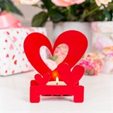 Подсвечник Красное сердце для одной чайной свечи - фото 241624