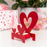 Подсвечник Красное сердце для одной чайной свечи - фото 241626