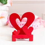 Подсвечник Красное сердце для одной чайной свечи - фото 241628