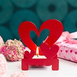 Подсвечник Красное сердце для одной чайной свечи - фото 241630