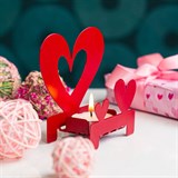 Подсвечник Красное сердце для одной чайной свечи - фото 241631