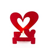 Подсвечник Красное сердце для одной чайной свечи - фото 241632