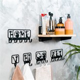 Вешалка настенная 5 крючков 702-047 металлическая - фото 241683