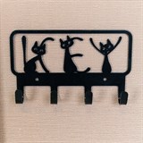 Вешалка настенная 4 крючка 702-048 металлическая - фото 241700