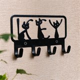 Вешалка настенная 4 крючка 702-048 металлическая - фото 241701