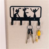 Вешалка настенная 4 крючка 702-048 металлическая - фото 241703