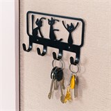 Вешалка настенная 4 крючка 702-048 металлическая - фото 241704