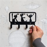 Вешалка настенная 4 крючка 702-048 металлическая - фото 241710