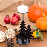 Подсвечник Лесная сказка из металла на одну свечу - фото 242025