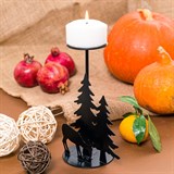 Подсвечник Лесная сказка из металла на одну свечу - фото 242026