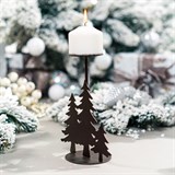Декоративный подсвечник Зима  из металла для одной свечи - фото 242037