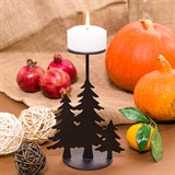 Декоративный подсвечник Зима  из металла для одной свечи - фото 242038