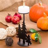 Декоративный подсвечник Зима  из металла для одной свечи - фото 242039