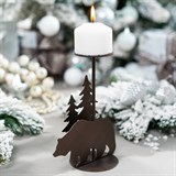 Подсвечник Мишка в лесу декор на одну свечу - фото 242049