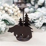 Подсвечник Мишка в лесу декор на одну свечу - фото 242050