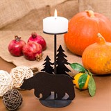 Подсвечник Мишка в лесу декор на одну свечу - фото 242051