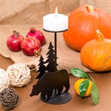 Подсвечник Мишка в лесу декор на одну свечу - фото 242052