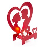 Подсвечник Любовь-Любовь для одной свечи из металла красный - фото 242207