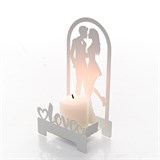 Подсвечник LOVE подарочный настольный из металла - фото 242221