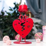 Подсвечник Сердце декоративный настольный на одну свечу - фото 242247