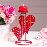 Подсвечник декоративный из металла Сердца - фото 242256