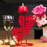 Подсвечник декоративный из металла Сердца - фото 242257