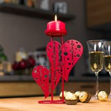 Подсвечник декоративный из металла Сердца - фото 242258