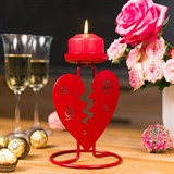 Подсвечник декор  Сердце красного цвета из металла - фото 242282