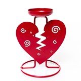 Подсвечник декор  Сердце красного цвета из металла - фото 242283