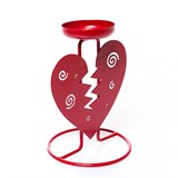 Подсвечник декор  Сердце красного цвета из металла - фото 242286