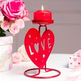 Подсвечник LOVE декоративный настольный на одну свечу - фото 242303