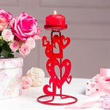 Декоративный настольный подсвечник Сердца - фото 242323