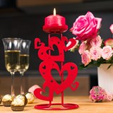 Декоративный настольный подсвечник Сердца - фото 242325