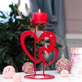 Подсвечник Сердечки из металла подарочный - фото 242336