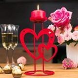 Подсвечник Сердечки из металла подарочный - фото 242337