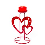 Подсвечник Сердечки из металла подарочный - фото 242340