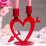 Подсвечник настольный на две свечи Сердце - фото 242345