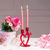 Подсвечник настольный на две свечи Сердце - фото 242346