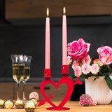 Подсвечник настольный на две свечи Сердце - фото 242348