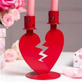 Подсвечник настольный на две свечи Сердце - фото 242366