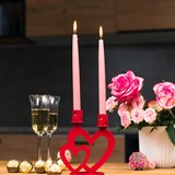 Подсвечник Сердечки на две свечи из металла подарочный - фото 242375