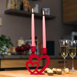 Подсвечник Сердечки на две свечи из металла подарочный - фото 242378