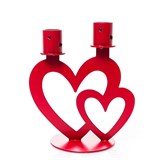 Подсвечник Сердечки на две свечи из металла подарочный - фото 242383