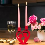 Подсвечник Любовь настольный на две свечи из металла - фото 242387