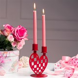 Декоративный подсвечник на две свечи металл - фото 242394