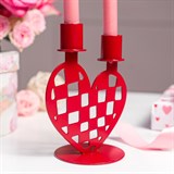 Декоративный подсвечник на две свечи металл - фото 242395