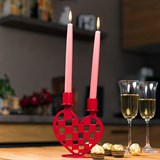 Декоративный подсвечник на две свечи металл - фото 242397